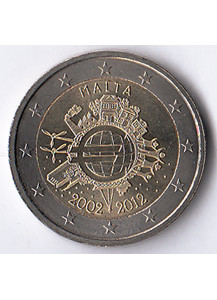 2012 - 2 Euro MALTA 10° Anniversario euro Fdc